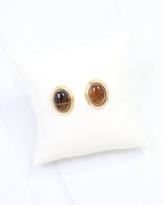 Caroline Hill - Lara Oval Stud Earring Tortoise