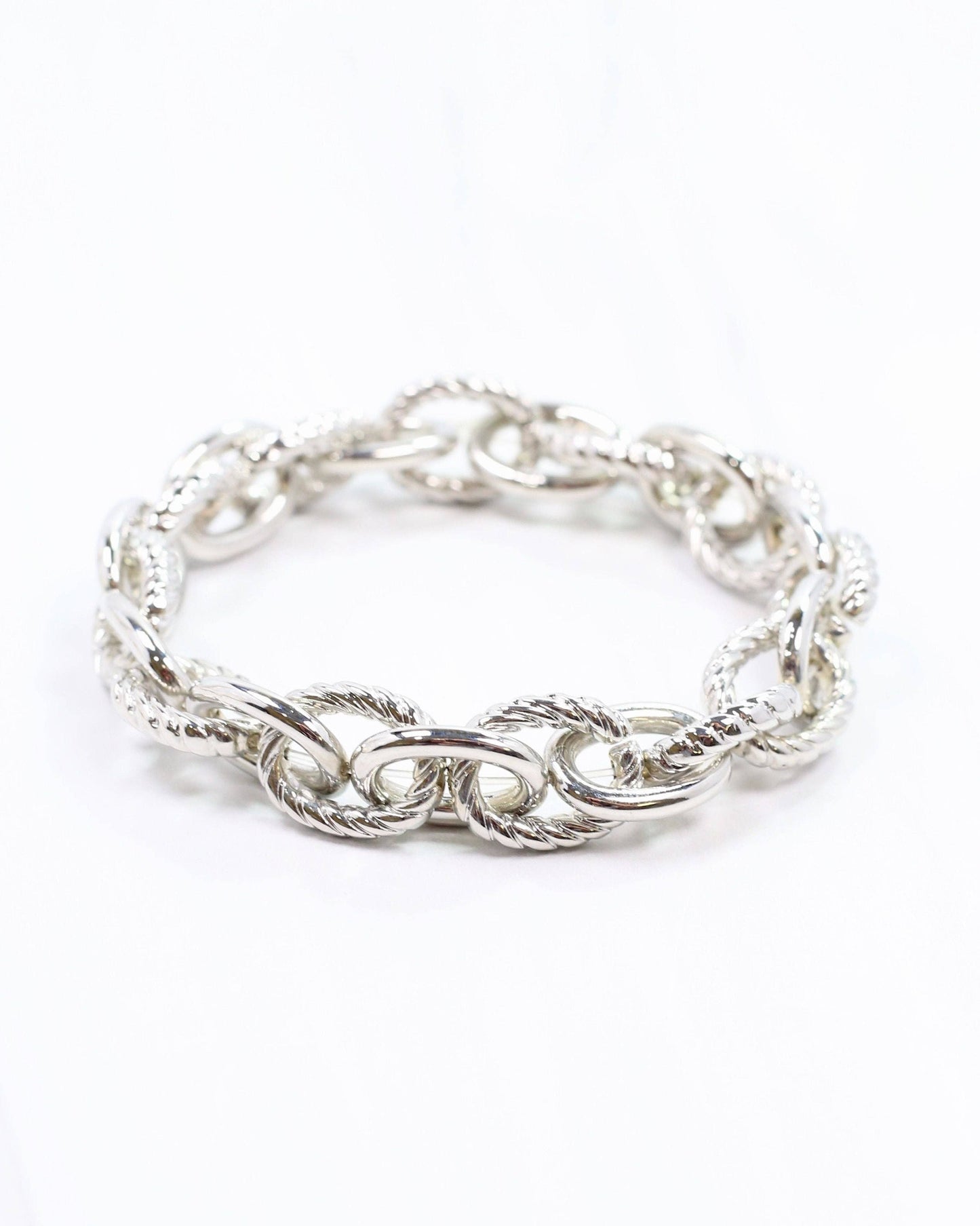 Caroline Hill - Morella Link Stretch Bracelet Silver