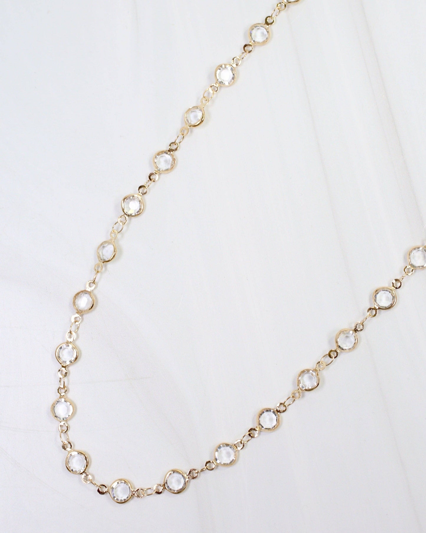 Caroline Hill - Arely Long Crystal Necklace Gold
