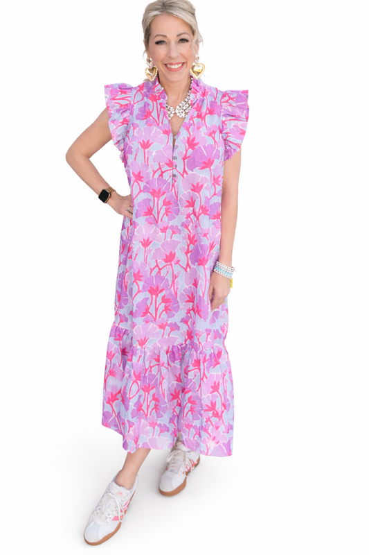 Pink & Purple Midi Dress