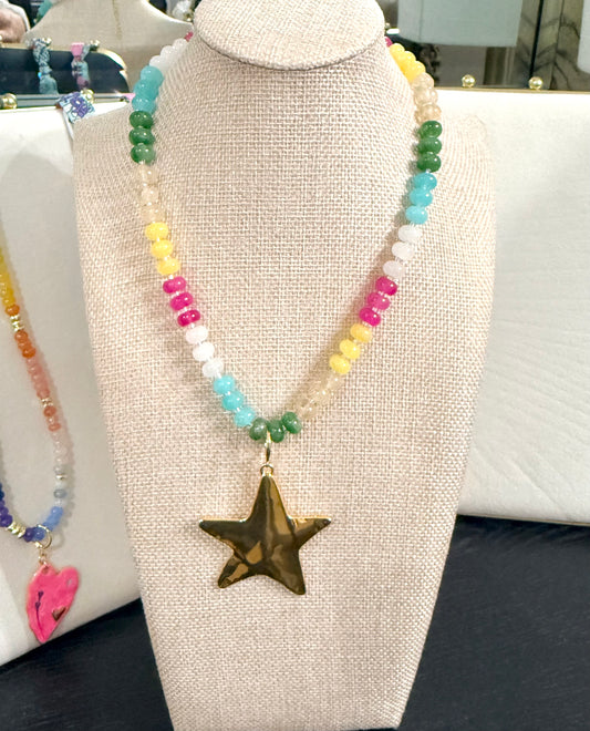 Gemelli Penny Beaded Star Necklace