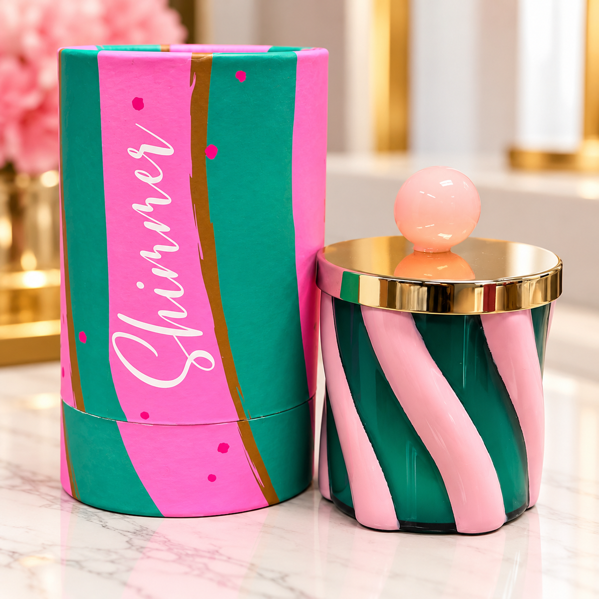Glitterville- Ballerina Candle Couturier Holiday Swirl