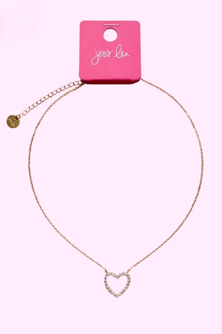 Jess Lea- 18k Gold Played Heart Necklace