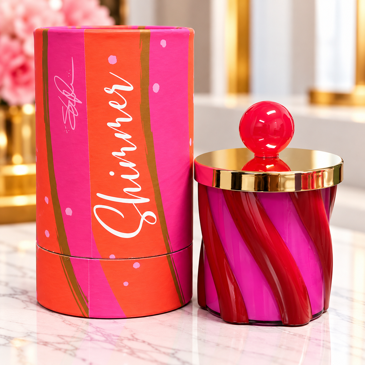 Glitterville- Ballerina Candle Couturier Holiday Swirl