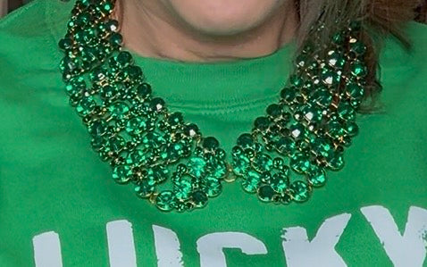 Green Rhinestone Collar Necklace