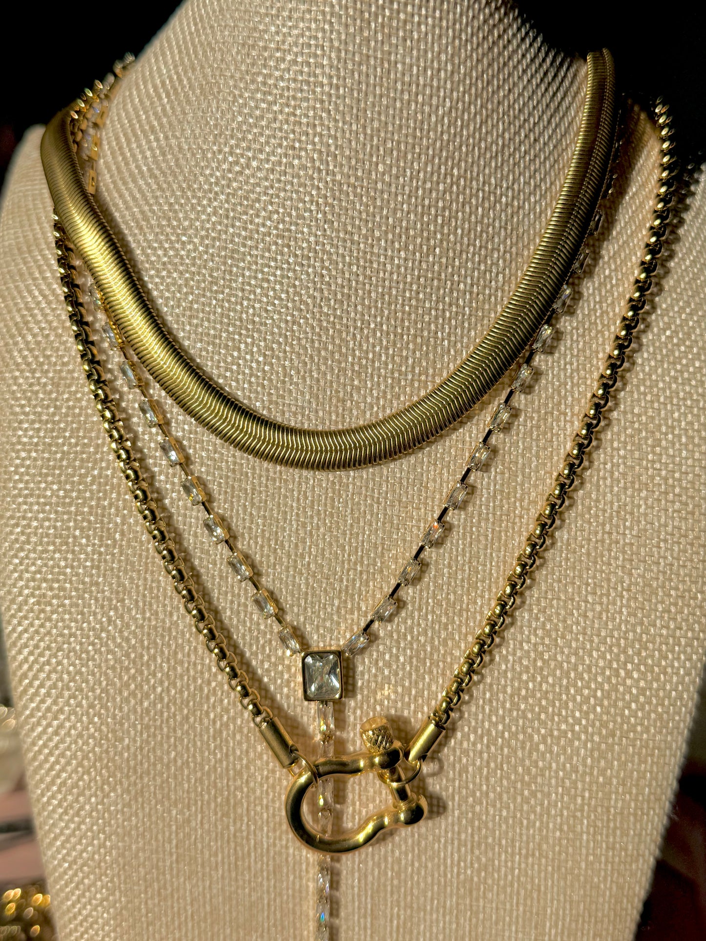 ✨ 18k Gold Plated Gold Herringbone Chain Necklace