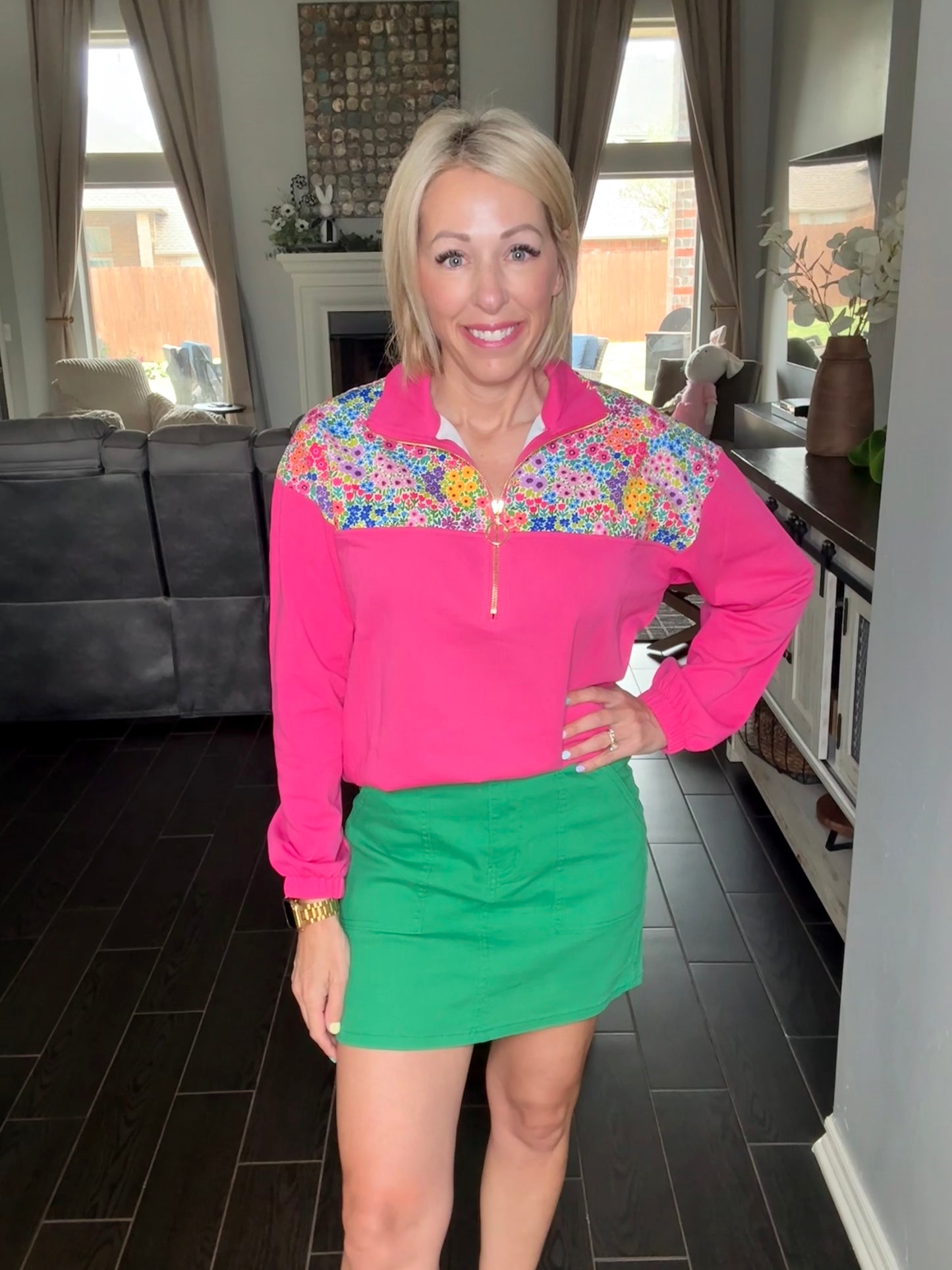 Green Nova-Denim Skirt