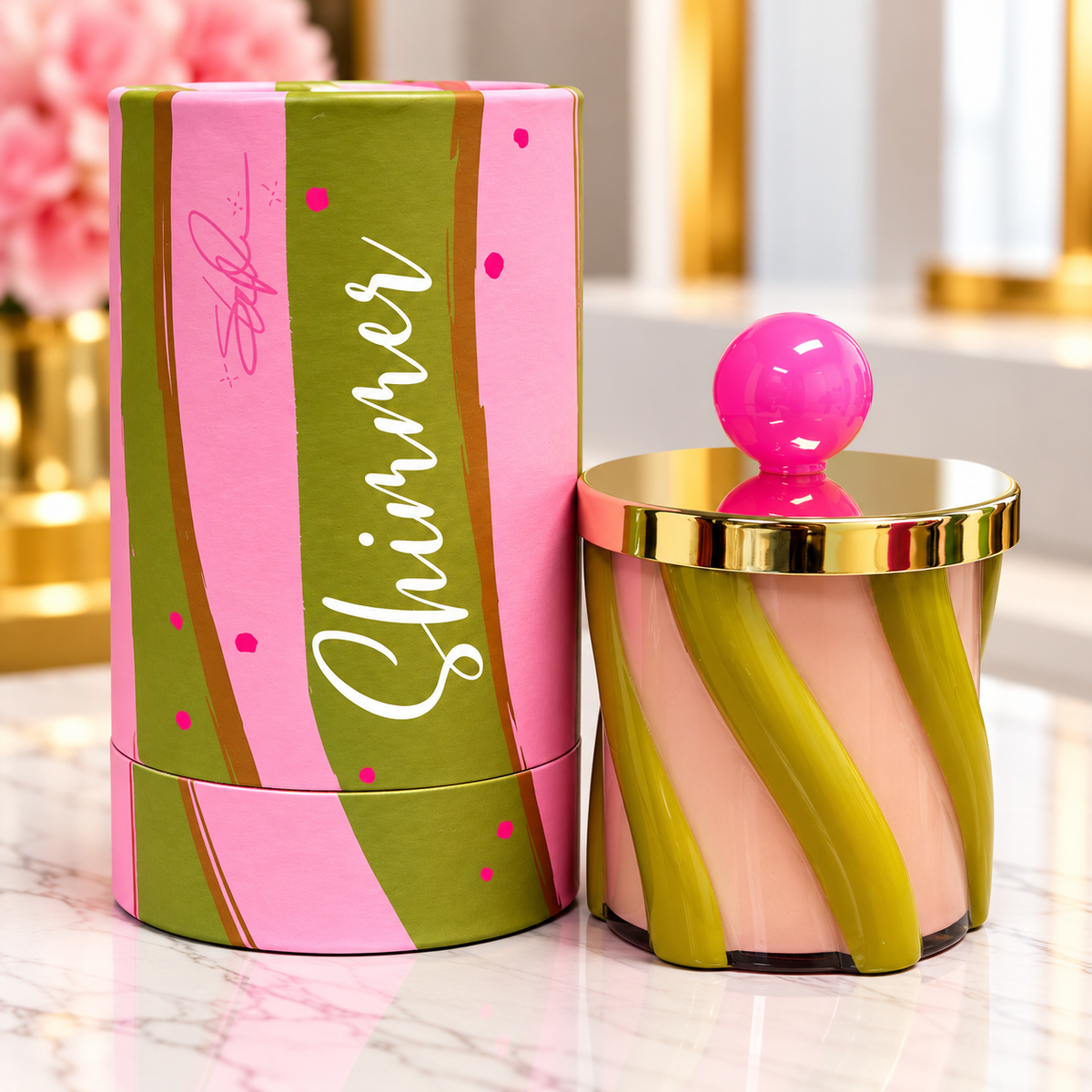 Glitterville- Ballerina Candle Couturier Holiday Swirl