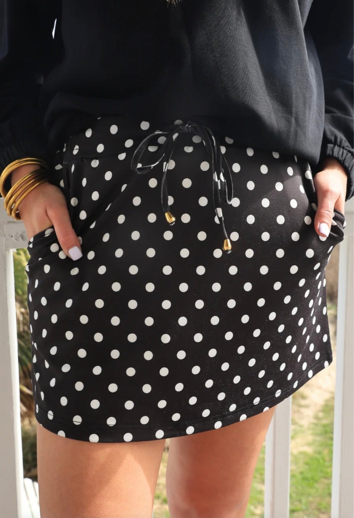 Black Polka Dot Skort