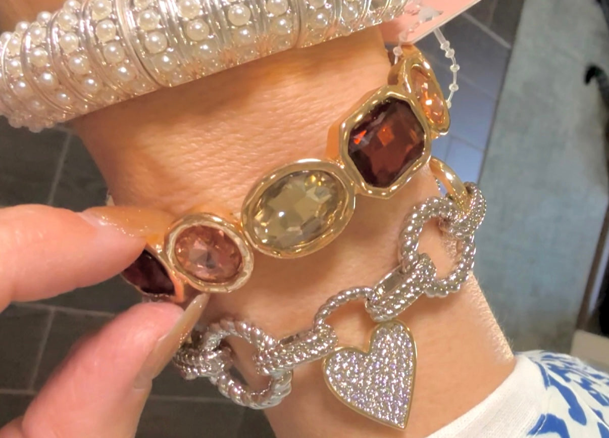 Brown Statement Stretchy Bracelet