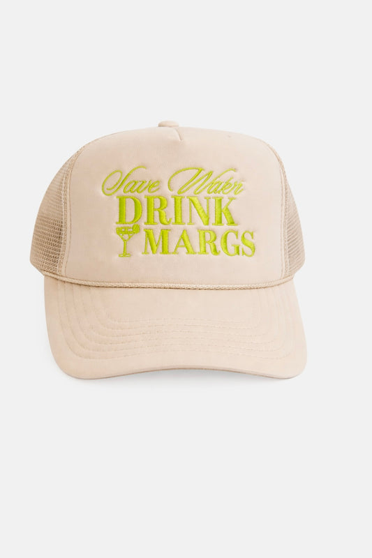 Save Water Drink Margs Trucker Hat-Tan