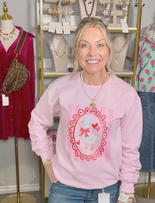 Pink Glenda  Goose Sweatshirt