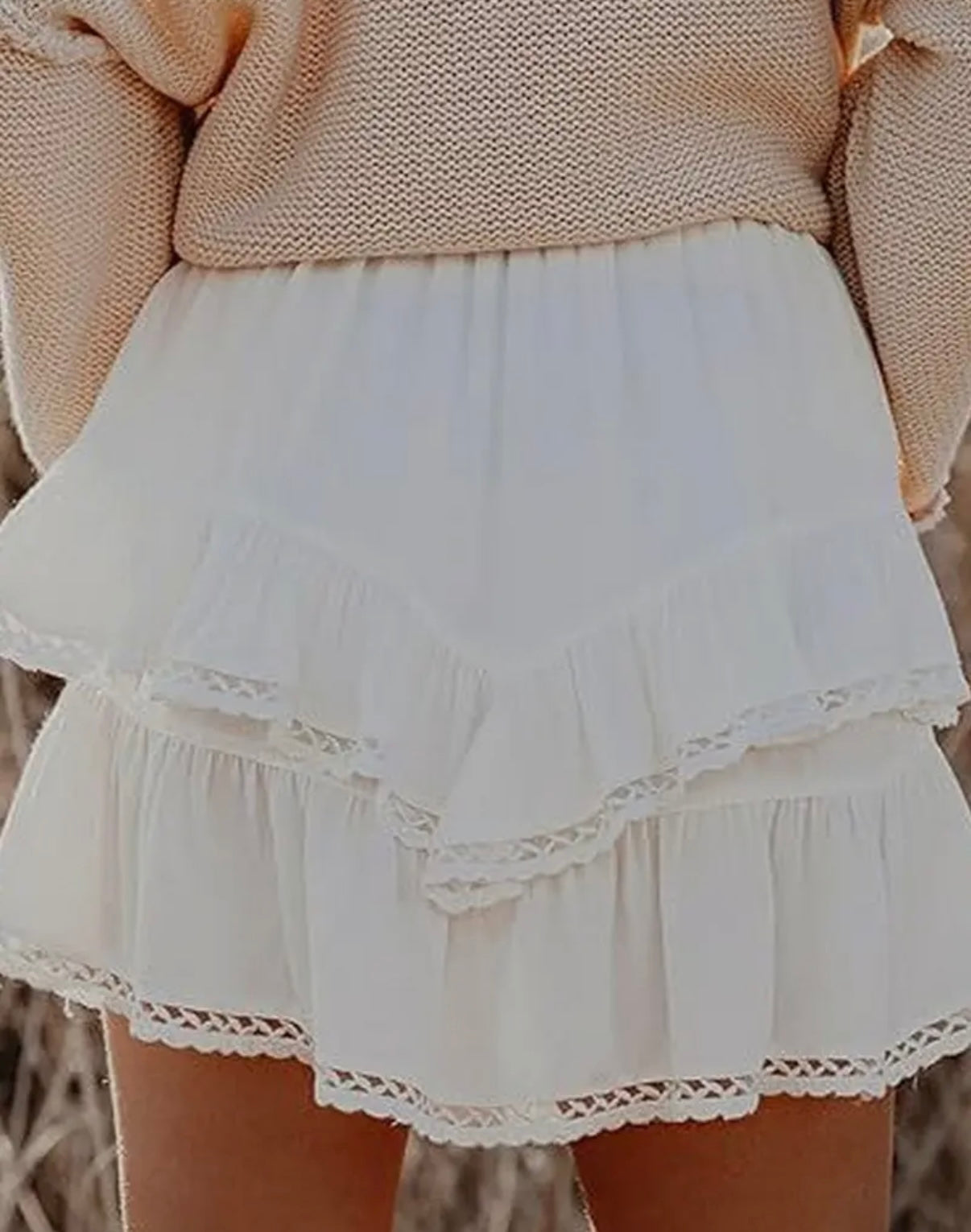 HIGH WAIST LAYERED RUFFLE MINI Skort