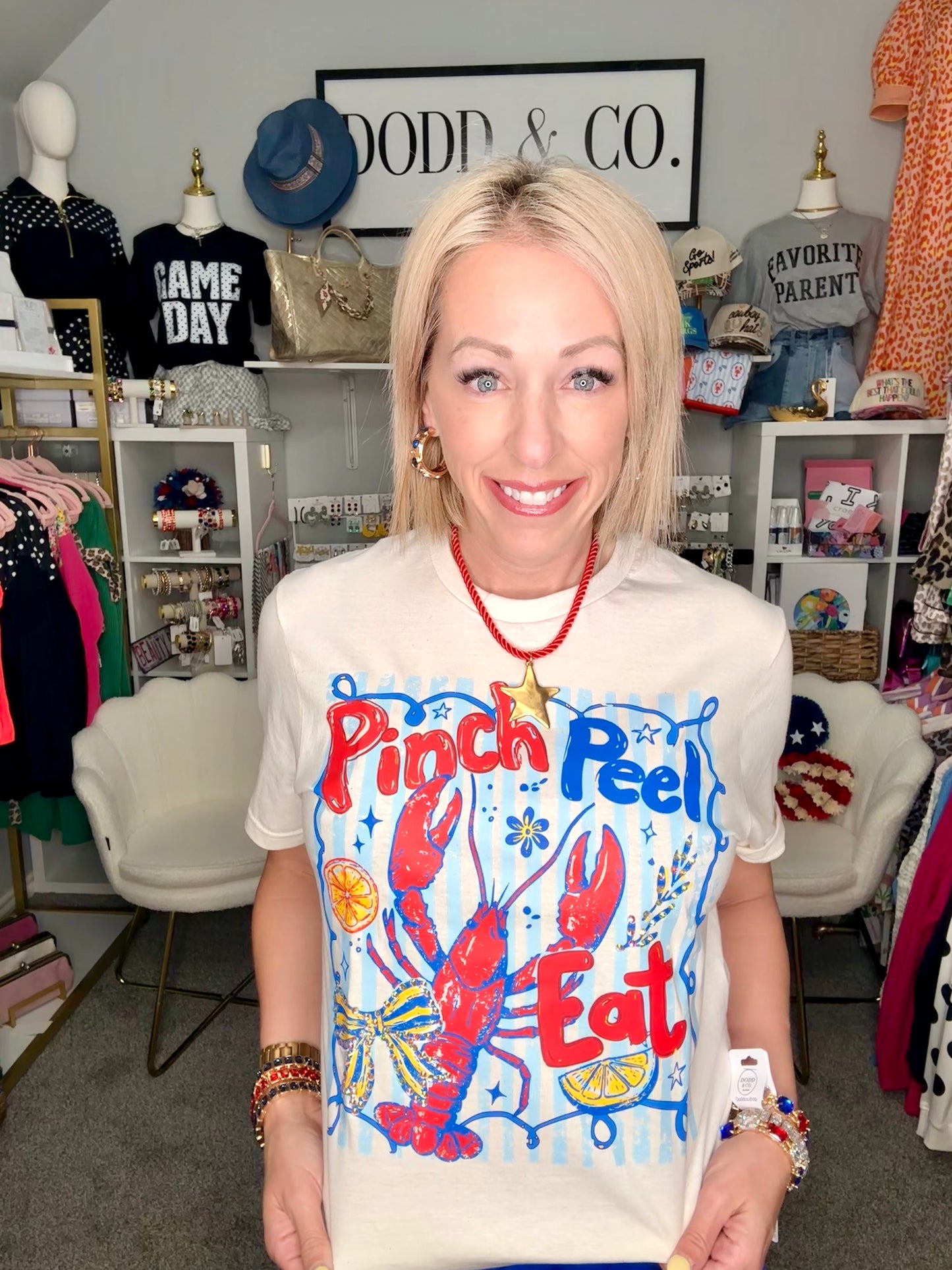 Pinch Peel Eat Embellished Tee 🦞✨
