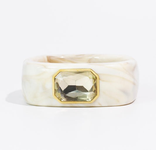 White Marble Cuff Bracelet