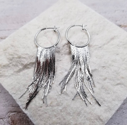 Silver Tassel Earrings