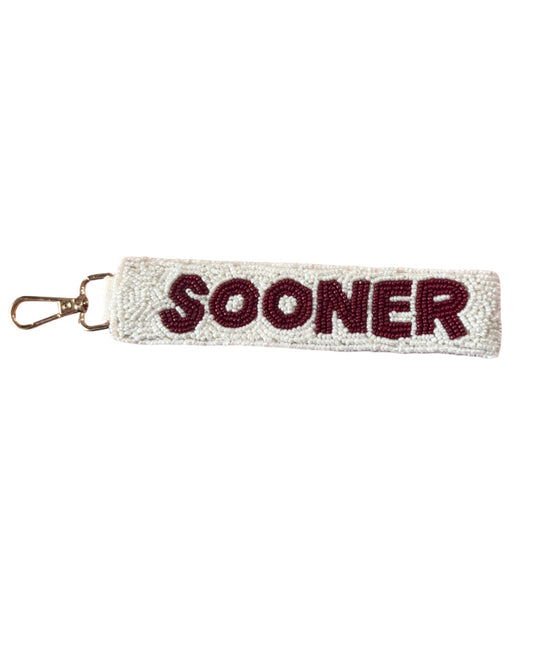 Boomer Sooner Beaded Keychain Strap