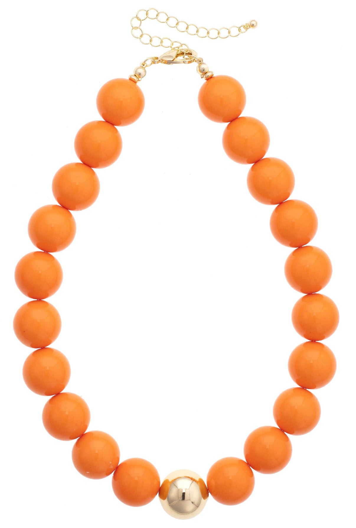 Canvas Style-Orange Game Day Beaded Necklace