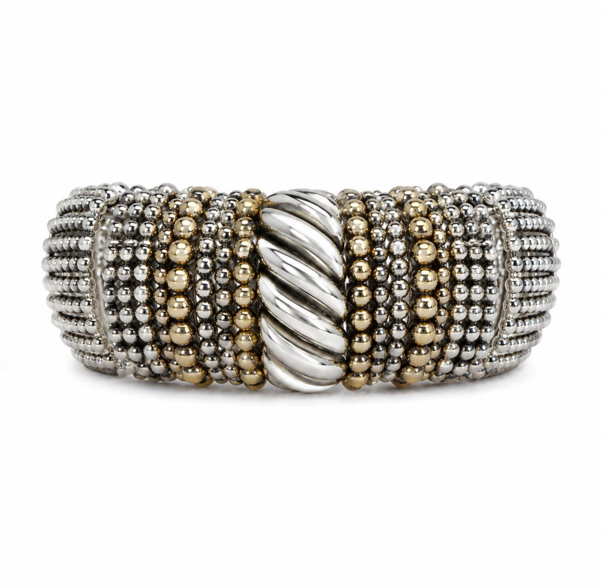 Gold & Silver Chunky Dot Stretchy Bracelet