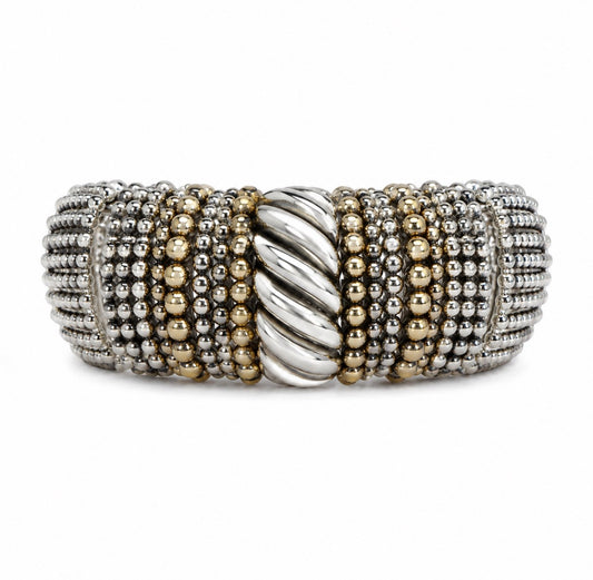 Gold & Silver Chunky Dot Stretchy Bracelet