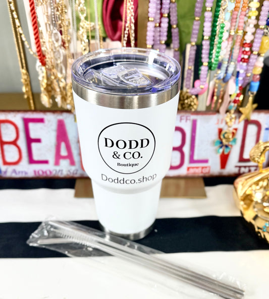 32 oz Double-Sided Tumbler – Includes 2 Straws, Lid & Brush