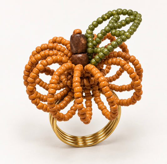 Beaded Pumpkin Napkin Ring
