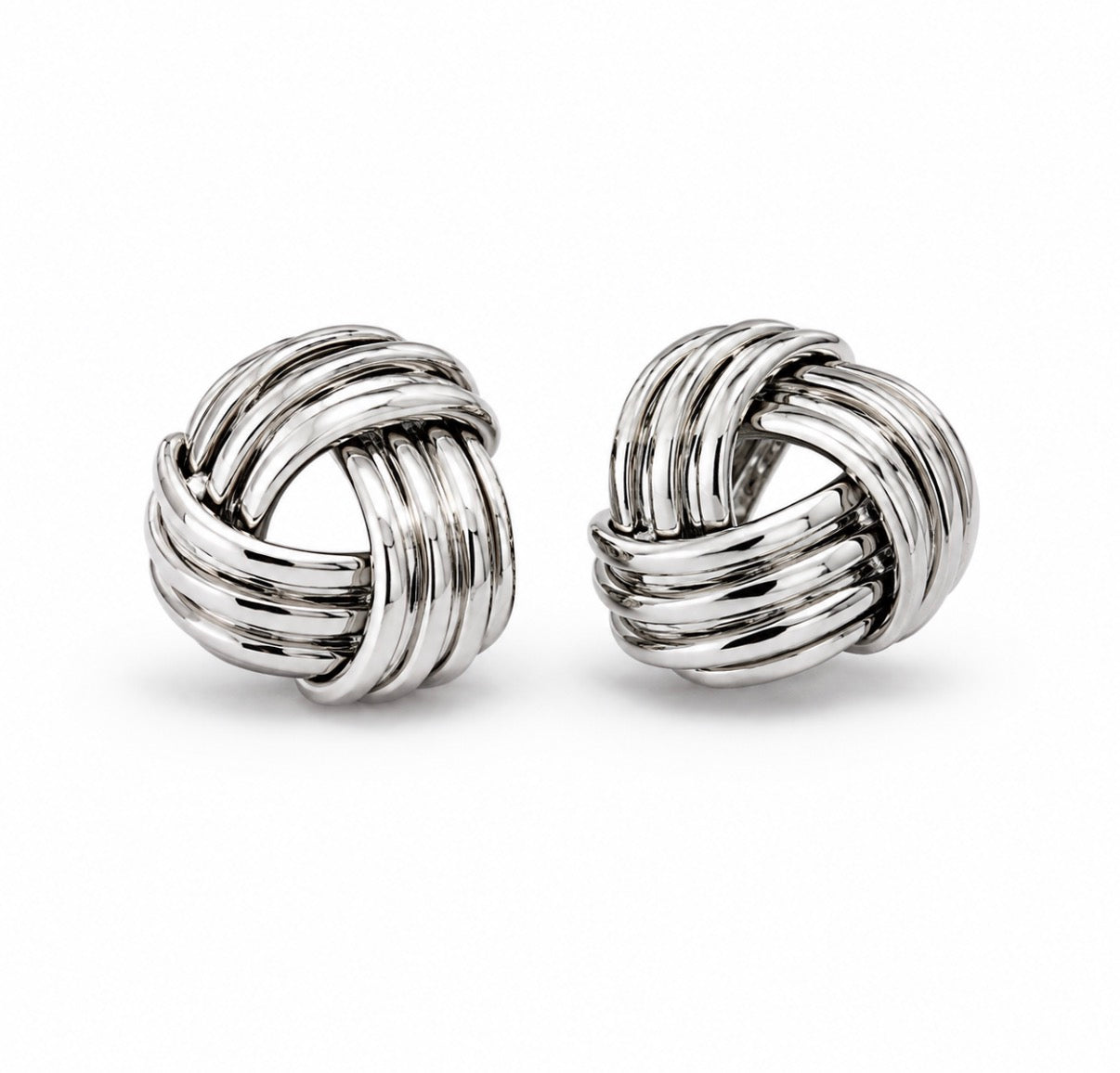 Silver Twist Stud Earrings