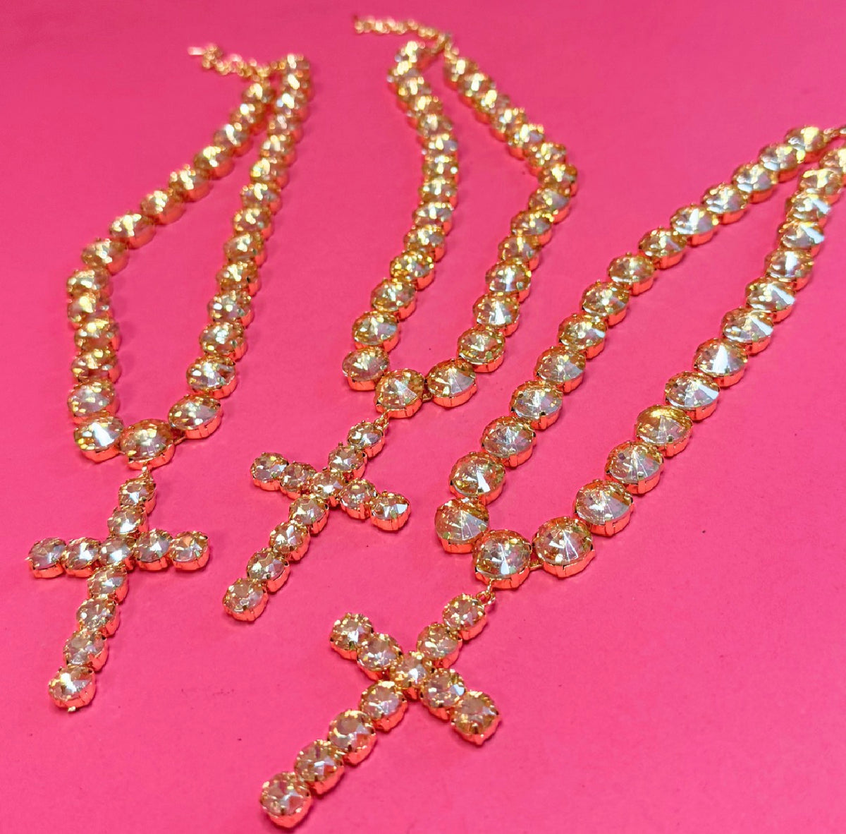 Taylor Shaye Designs - Gold Crystal Cross Necklace