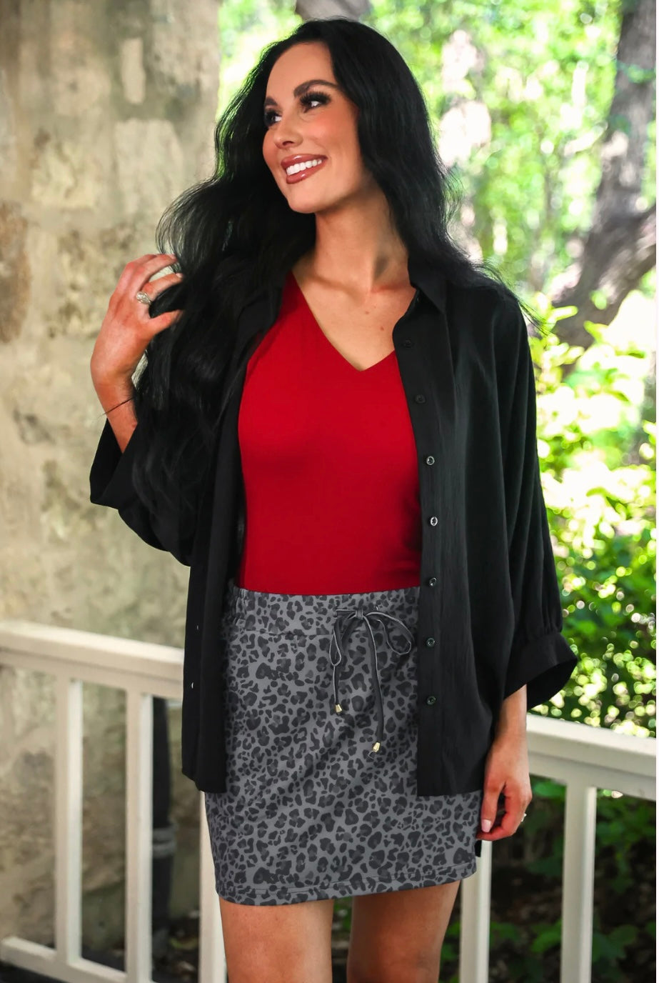 Jess Lea- Black Sloane Button Up Top