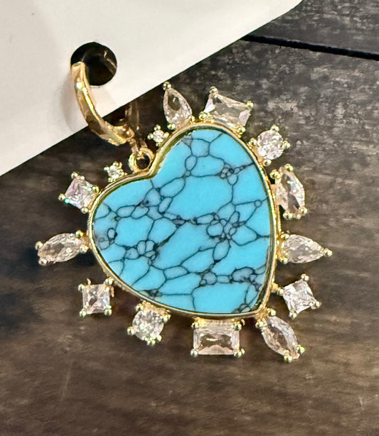 Gemelli Turquoise Heart Charm