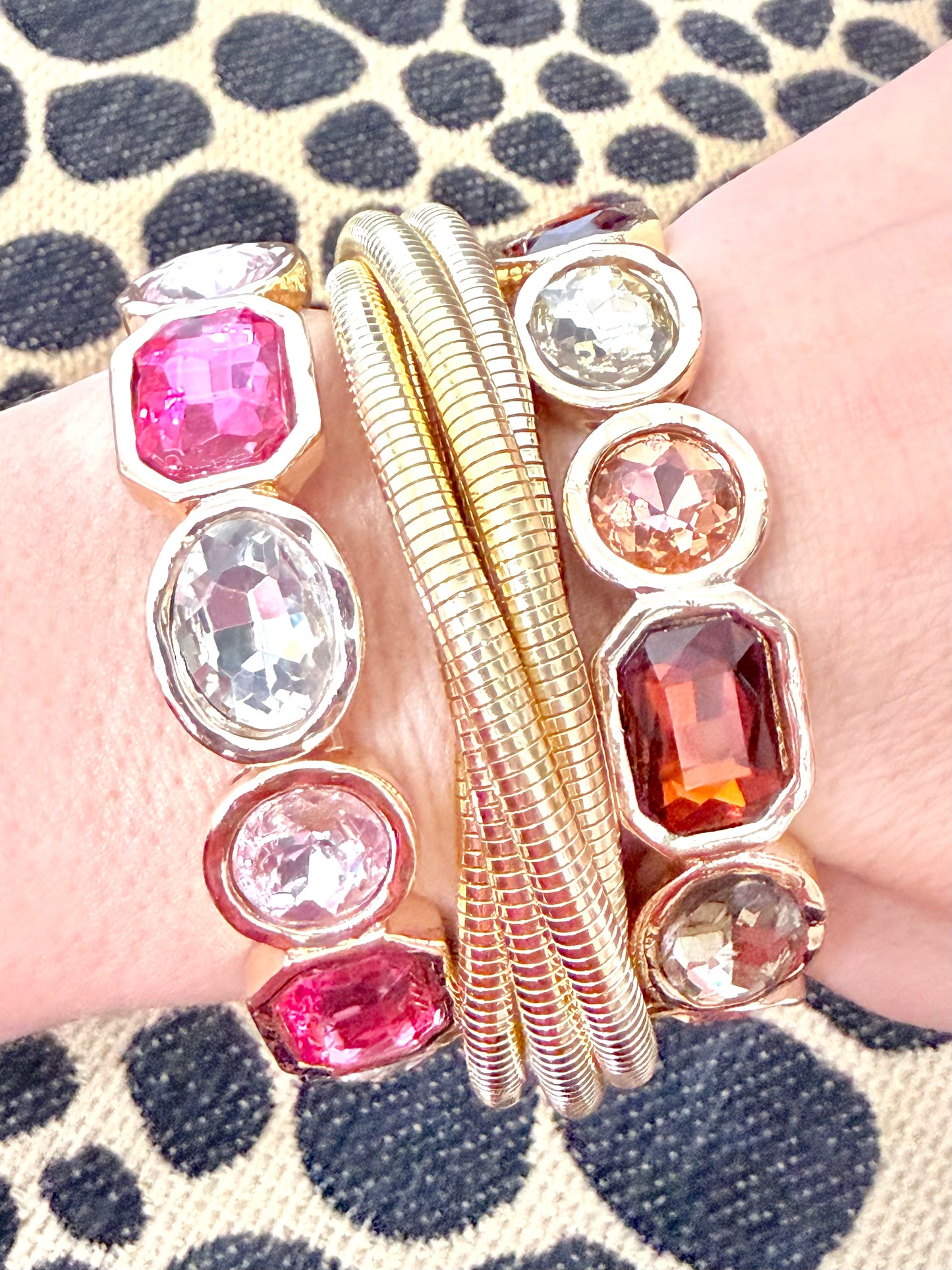 Pink Statement Stretchy Bracelets