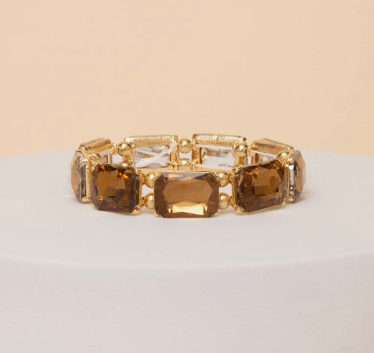 Brown Crystal Stretch Bracelet