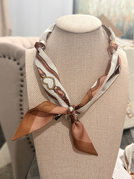 Gemelli Brown Knotted Scarf Necklace