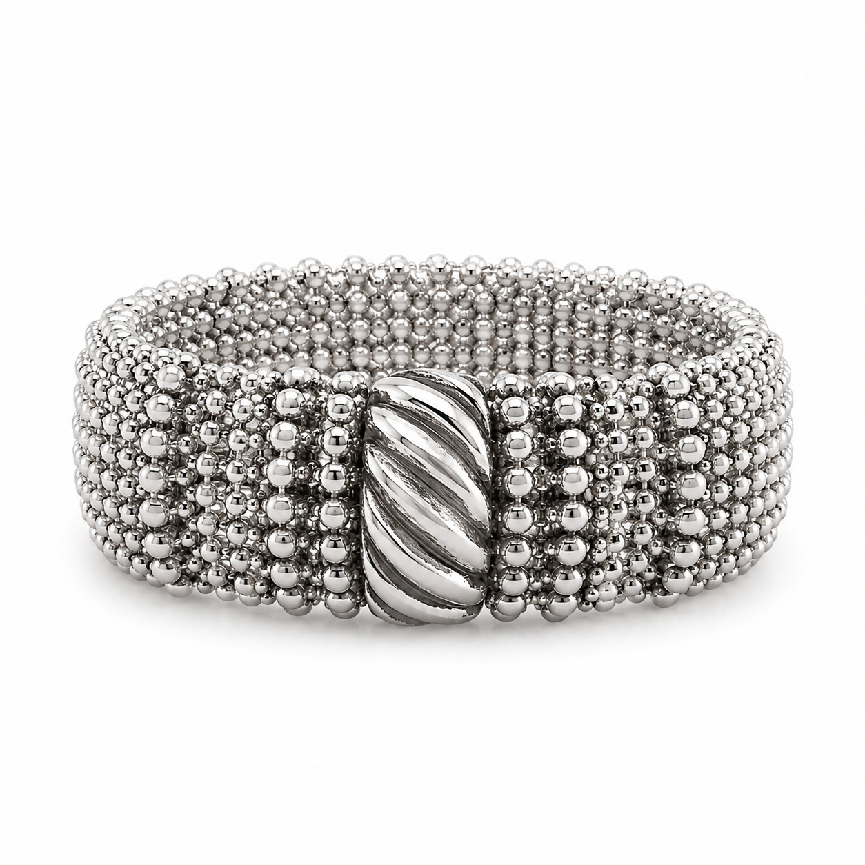 Silver Chunky Dot Stretchy Bracelet