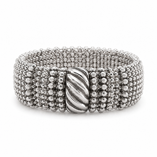 Silver Chunky Dot Stretchy Bracelet