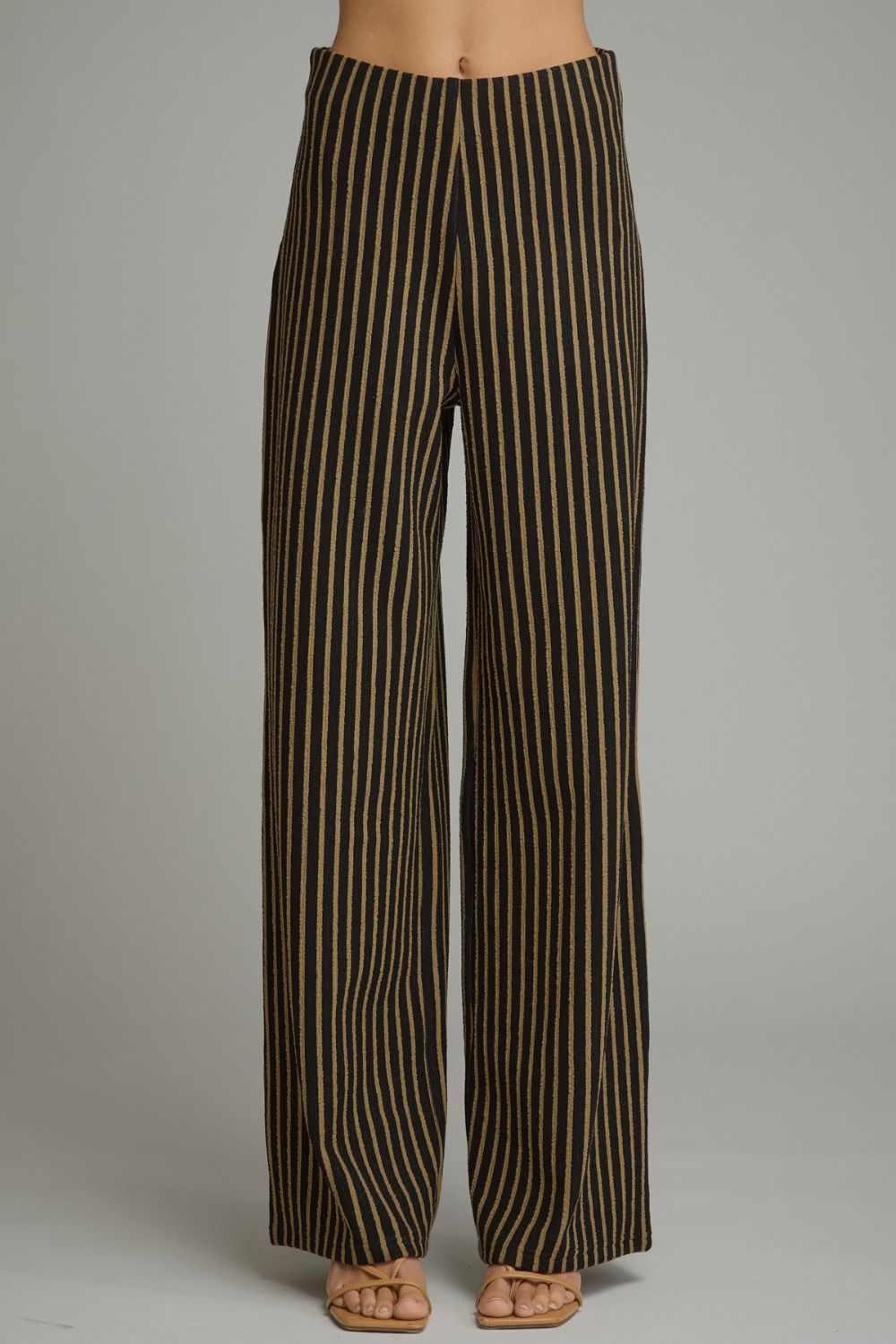 ENTRO -Stripe Knit Top & Pant Set