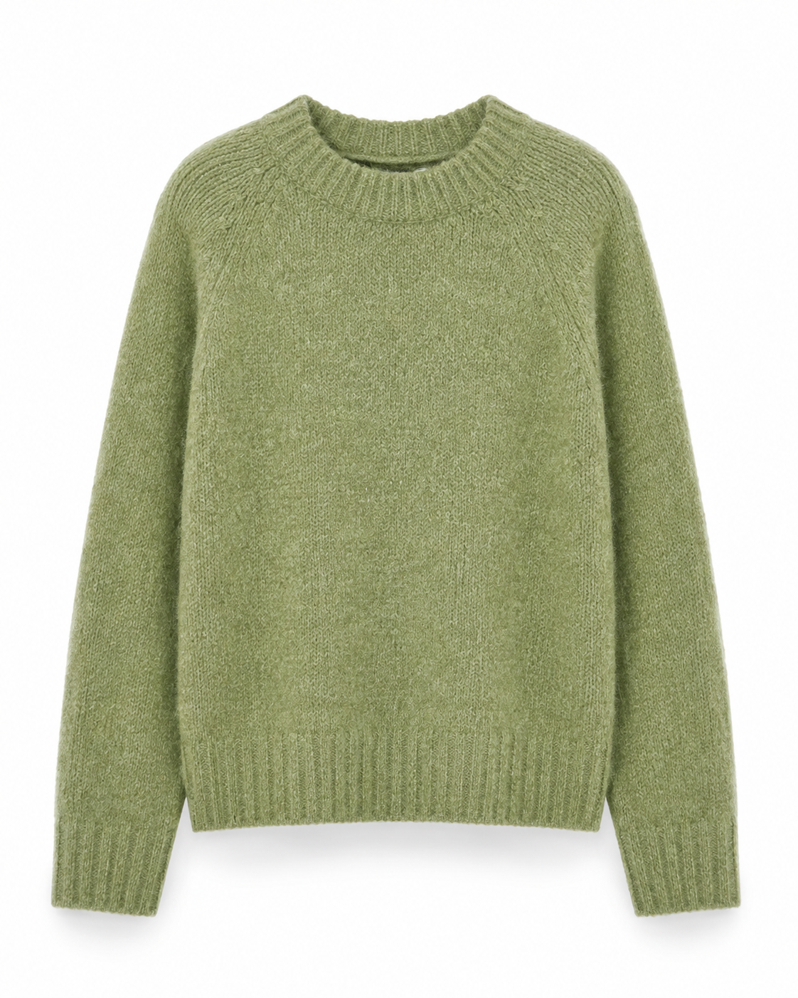 Green -Speckled Soft Knit Crewneck Sweater