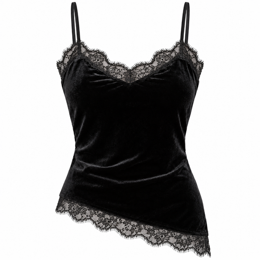 Black Lace Velvet Cami