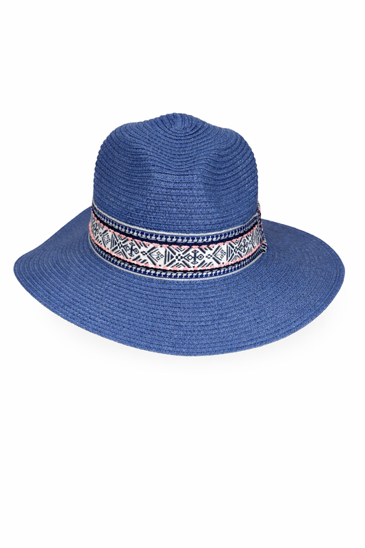 Blue Coastal Chic Wide Brim Hat