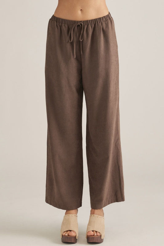 ENTRO-Brown Ultra suede Pants