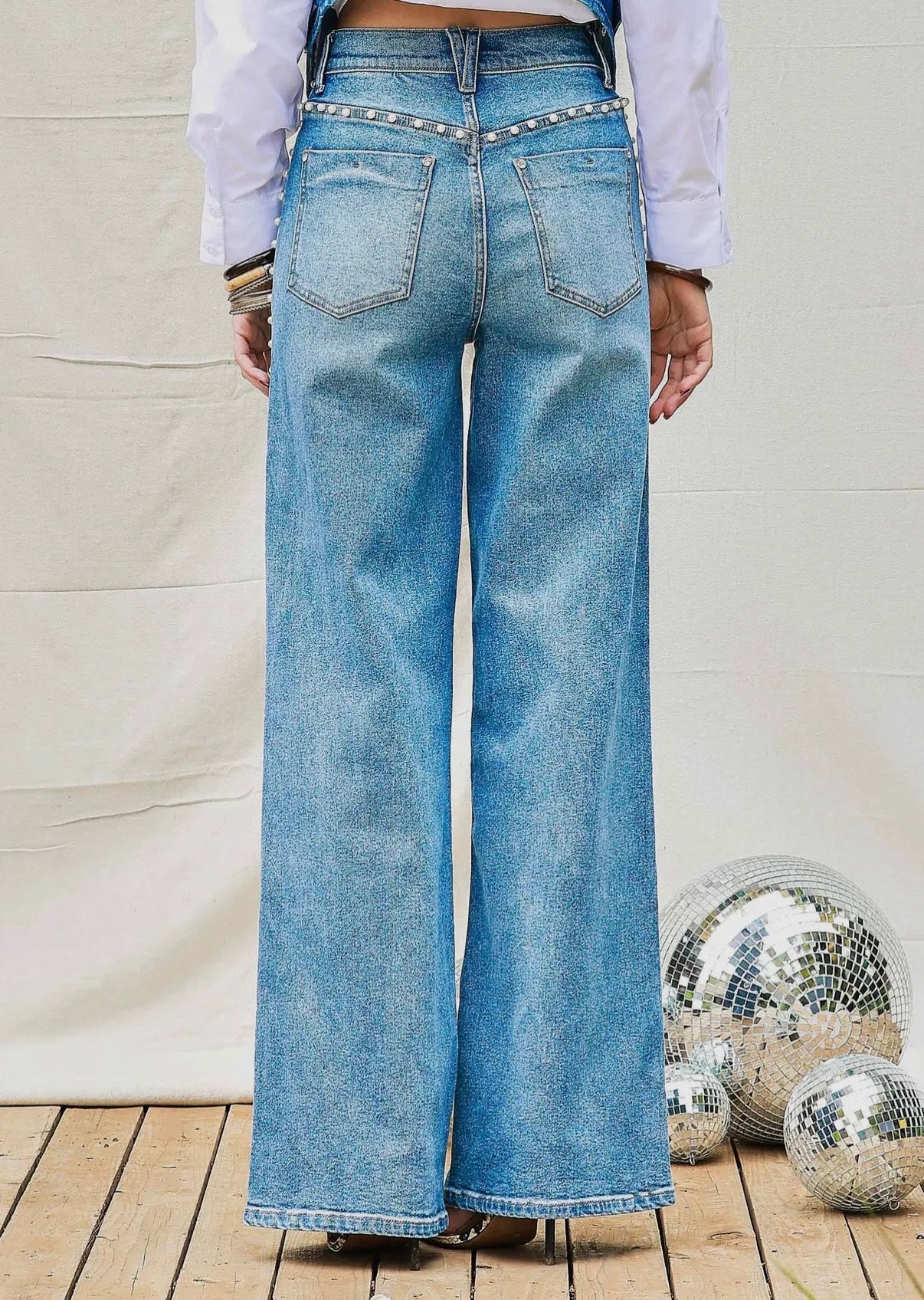 Pearl high – rise wide leg jean