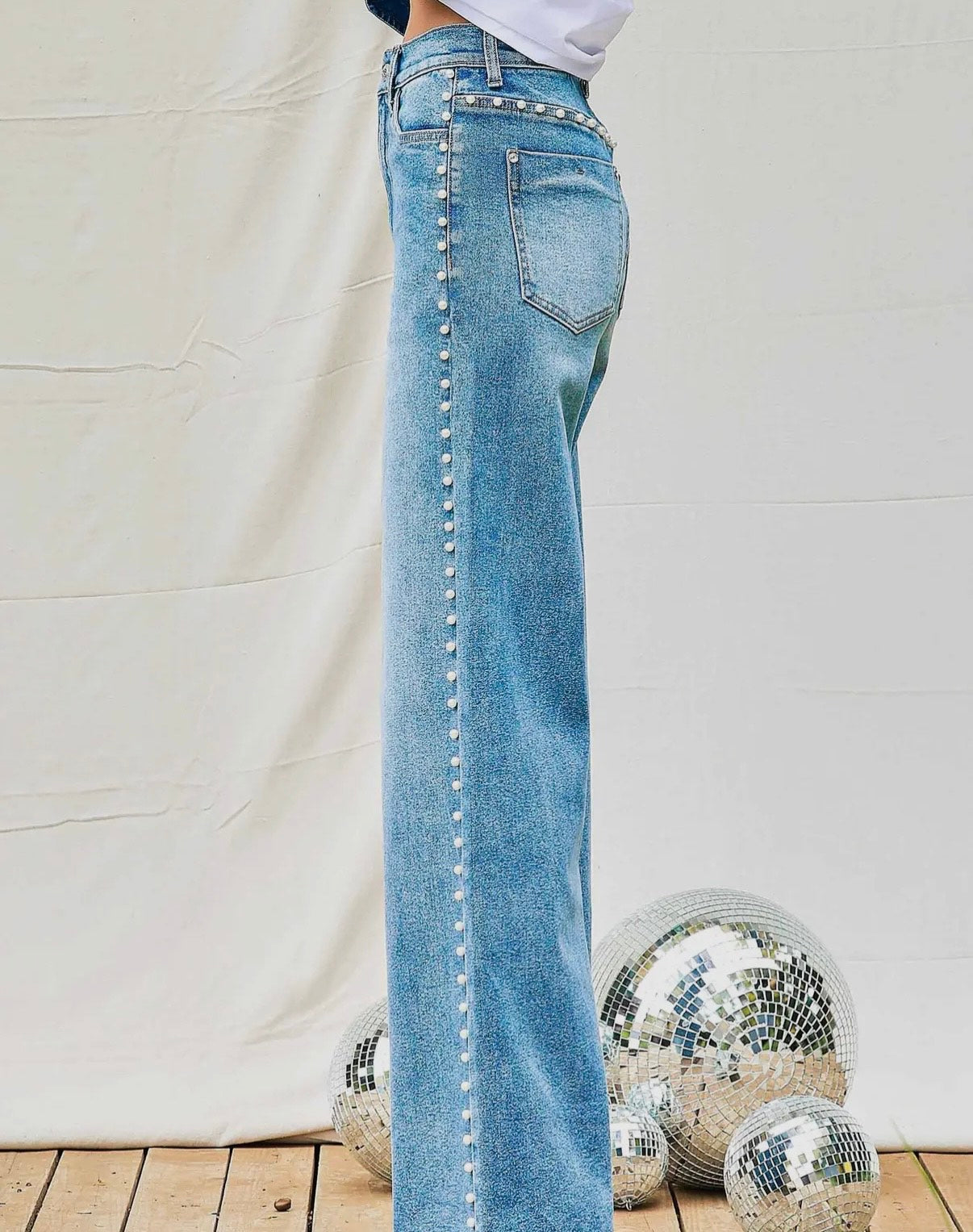 Pearl high – rise wide leg jean
