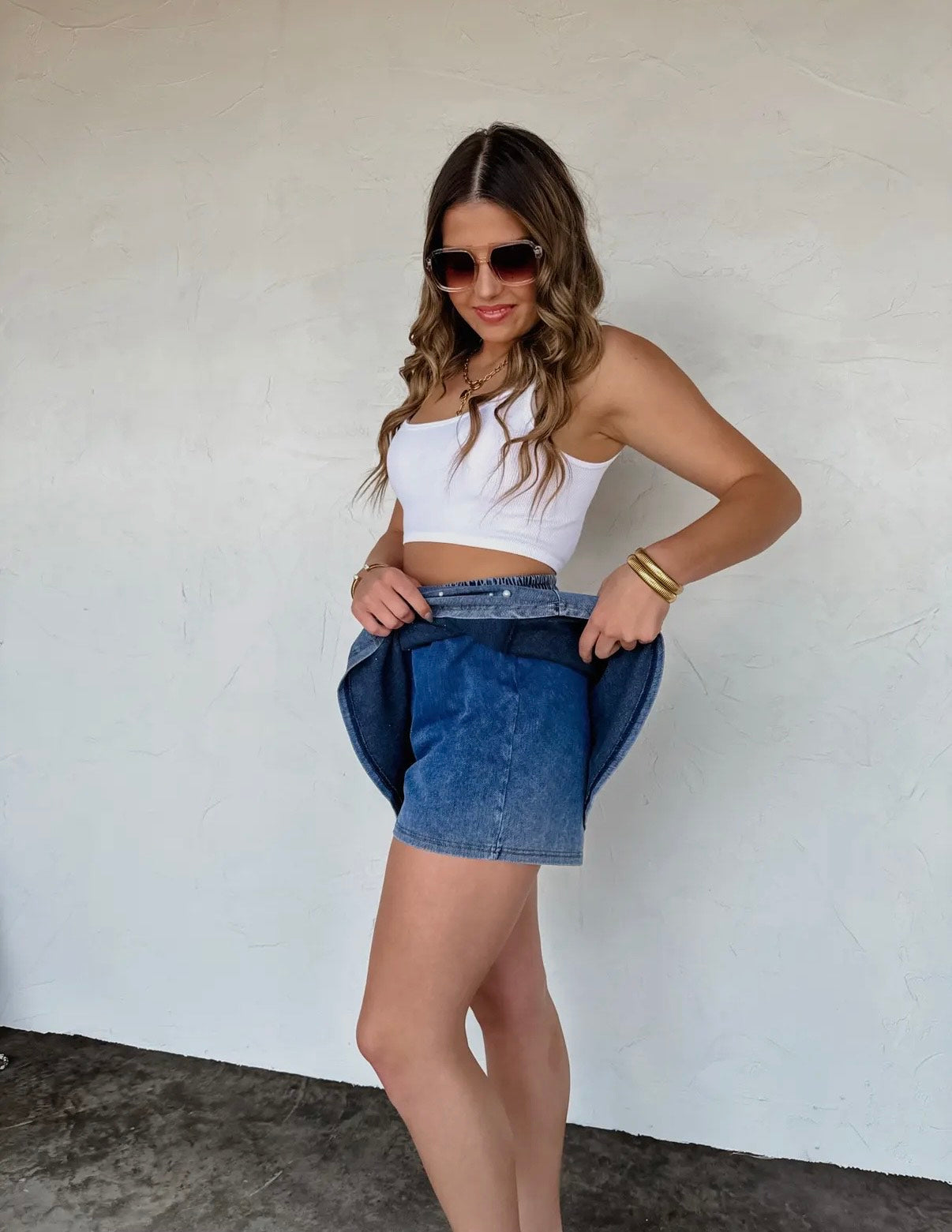 Denim & Pearls Skort