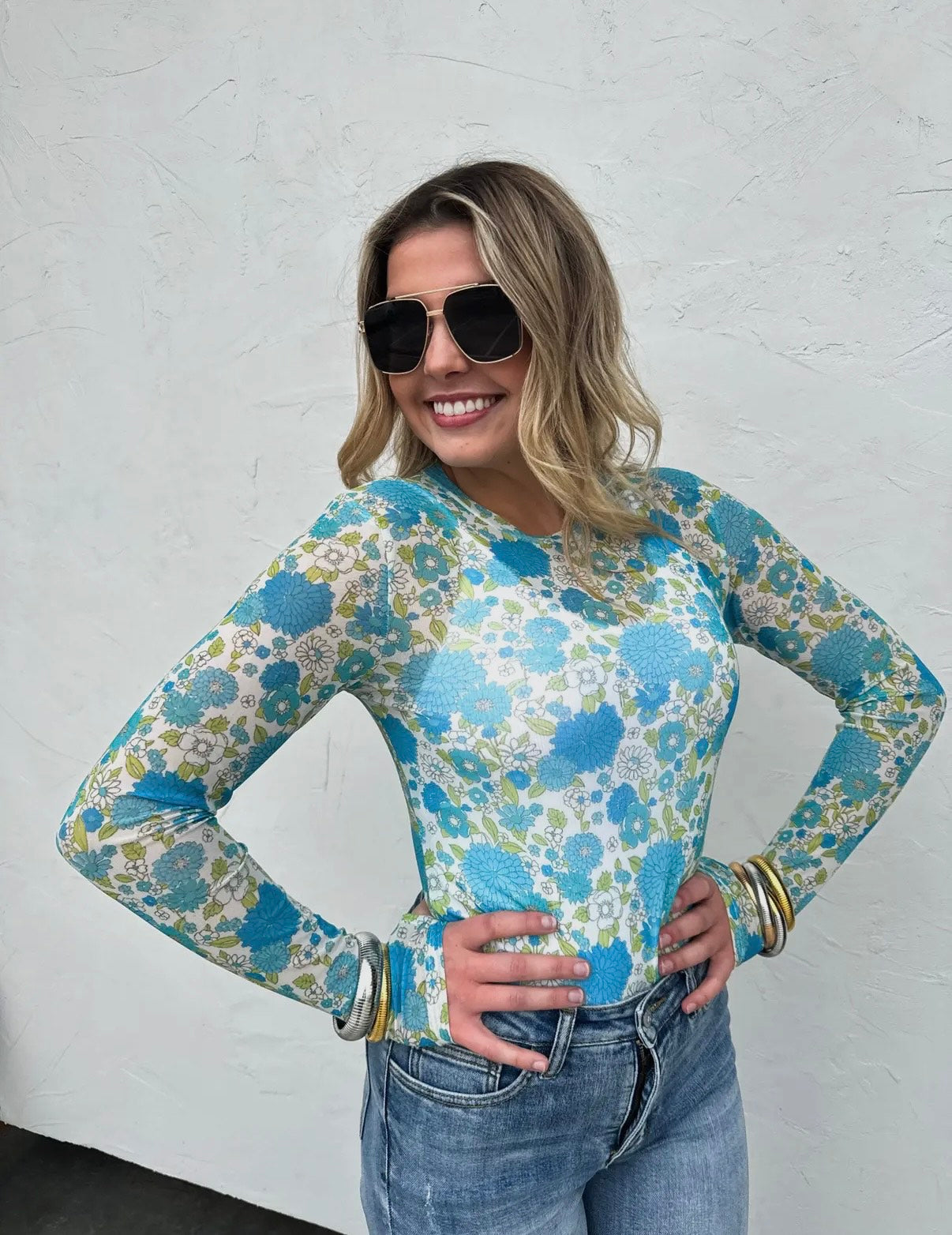Vintage Floral Mesh Top