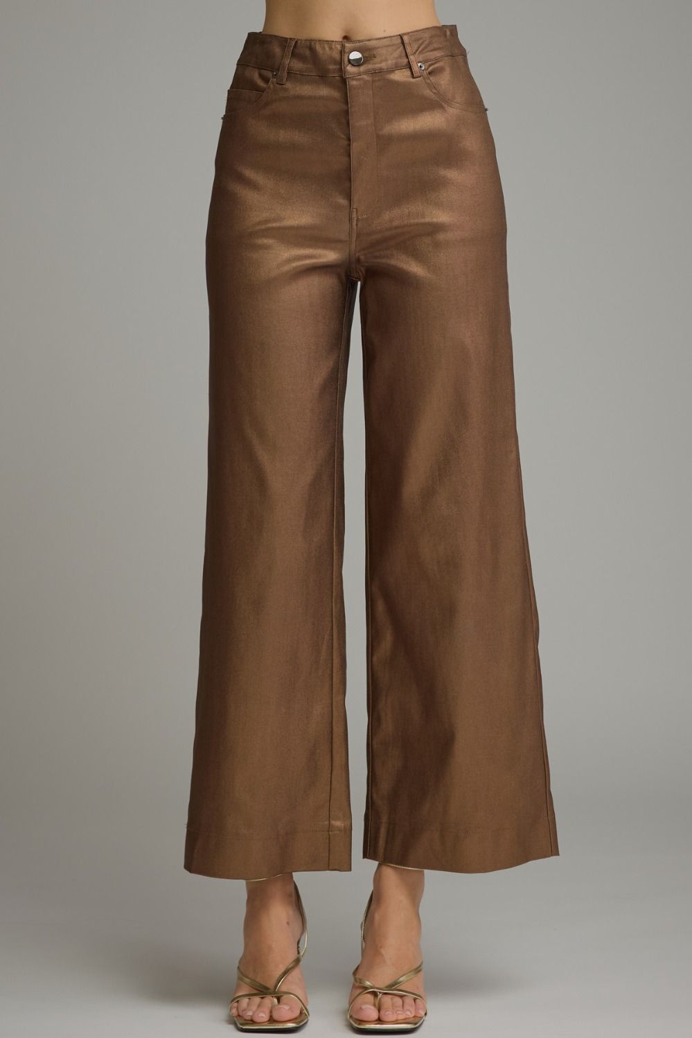 ENTRO-Brown Metallic Pants