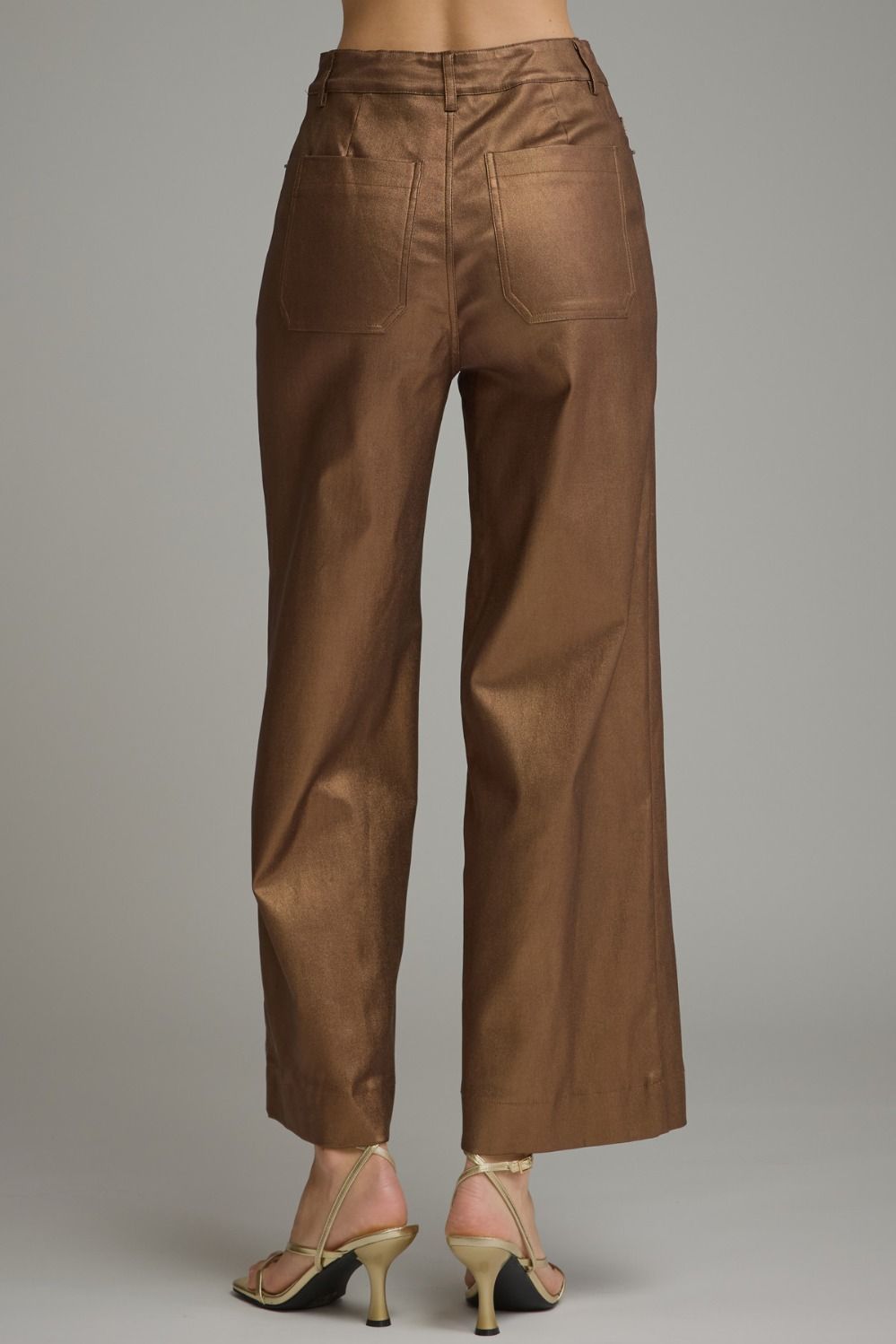 ENTRO-Brown Metallic Pants