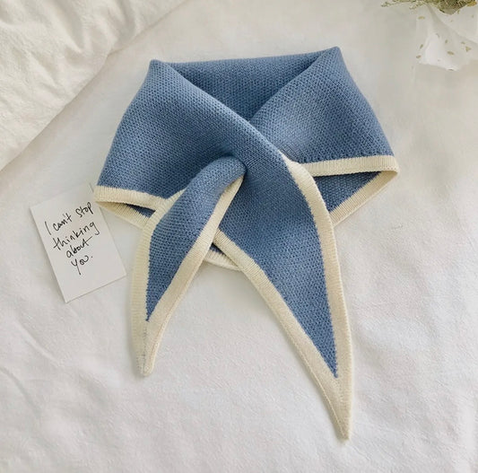 Knit Triangle Winter Scarf 
