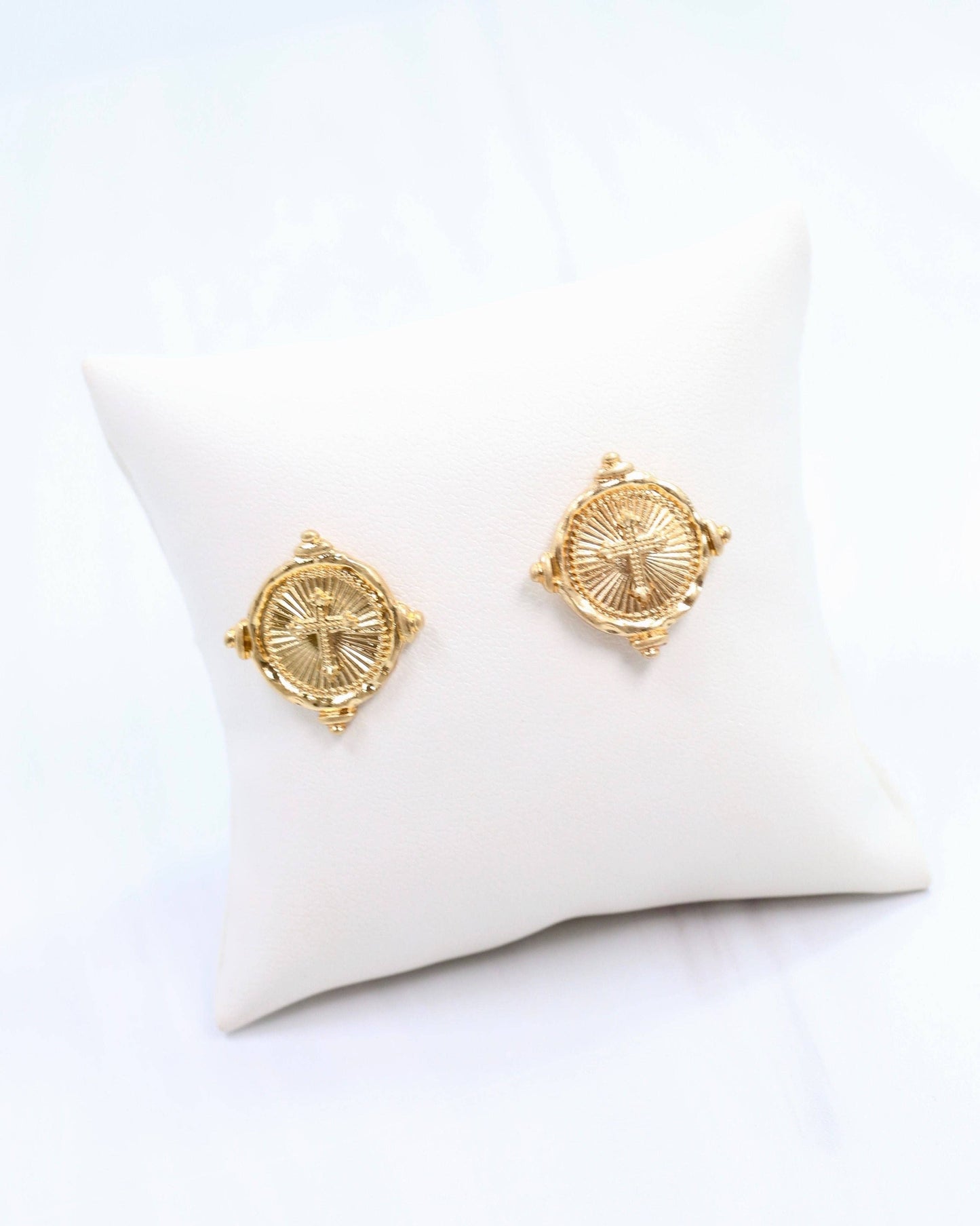 Caroline Hill - Capitola Cross Stud Worn Gold
