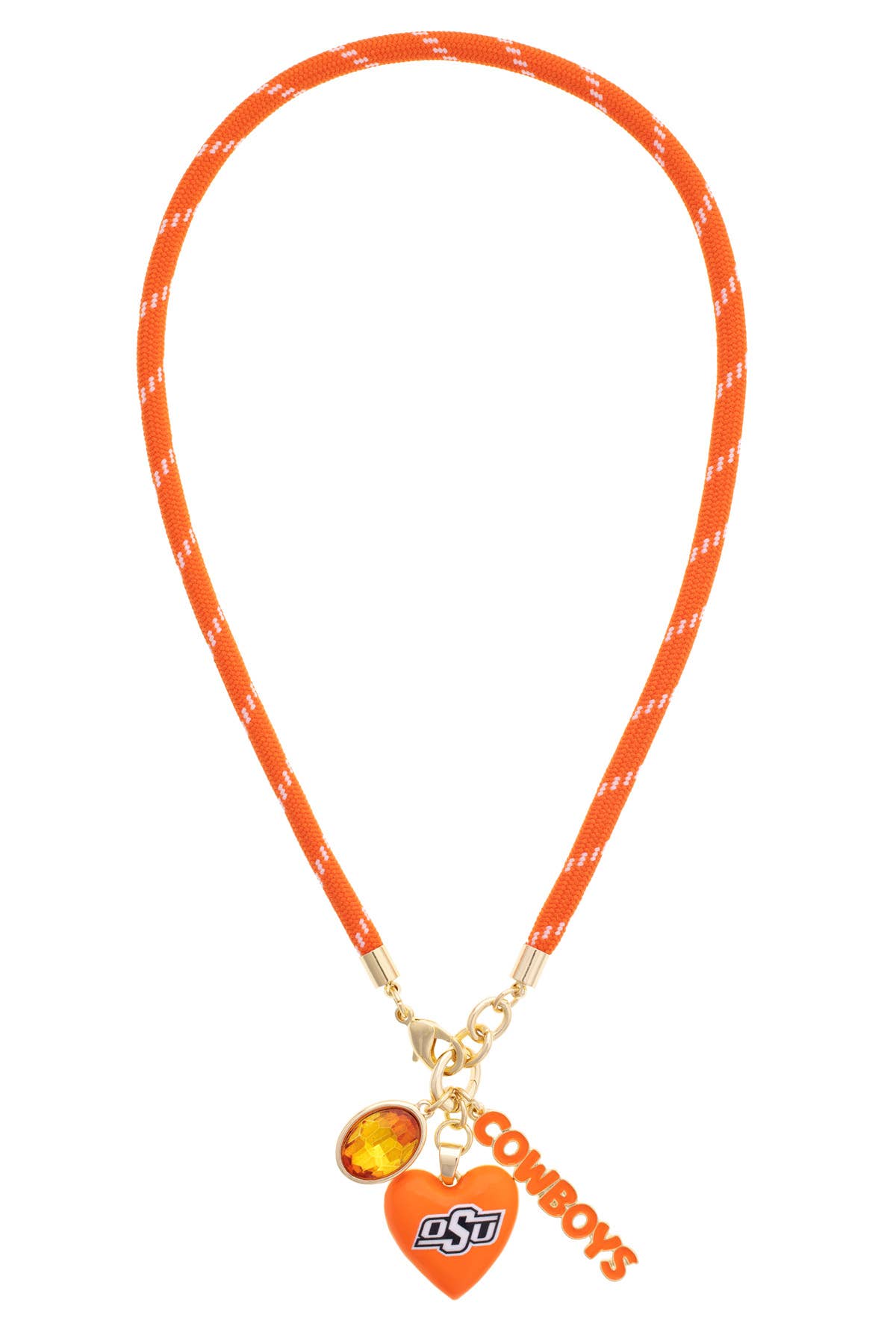 Canvas Style - Oklahoma State Cowboys Logo Heart Paracord Necklace