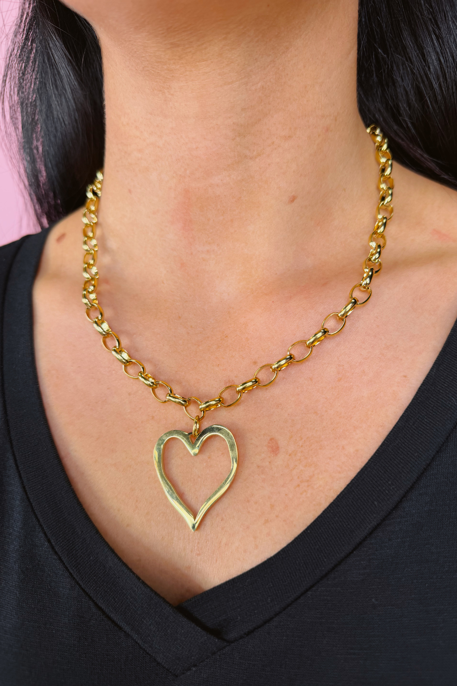 Jess Lea - 18K Gold Plated Open Heart Necklace